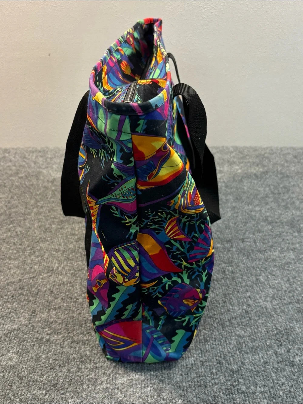 Design Hawaii By Victor Tropical Fish Tote Bag Vintage Canvas Zipper Beach Pool